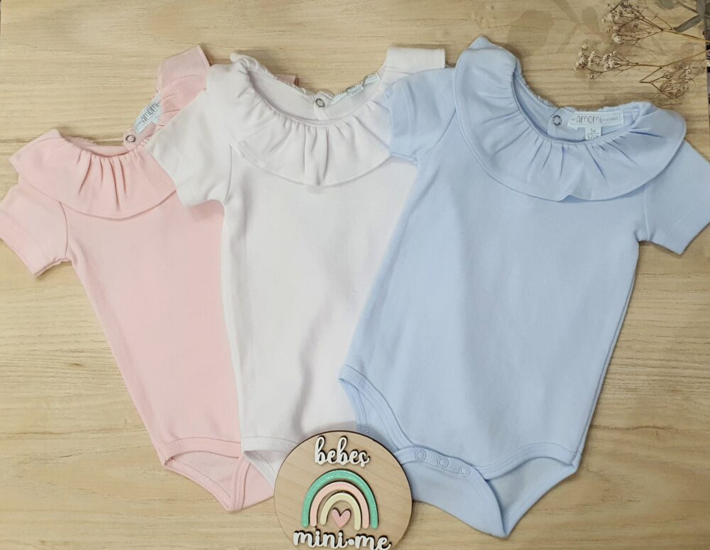 Body 100% Algodón con Cuello Volante – Disponible en 3 Colores